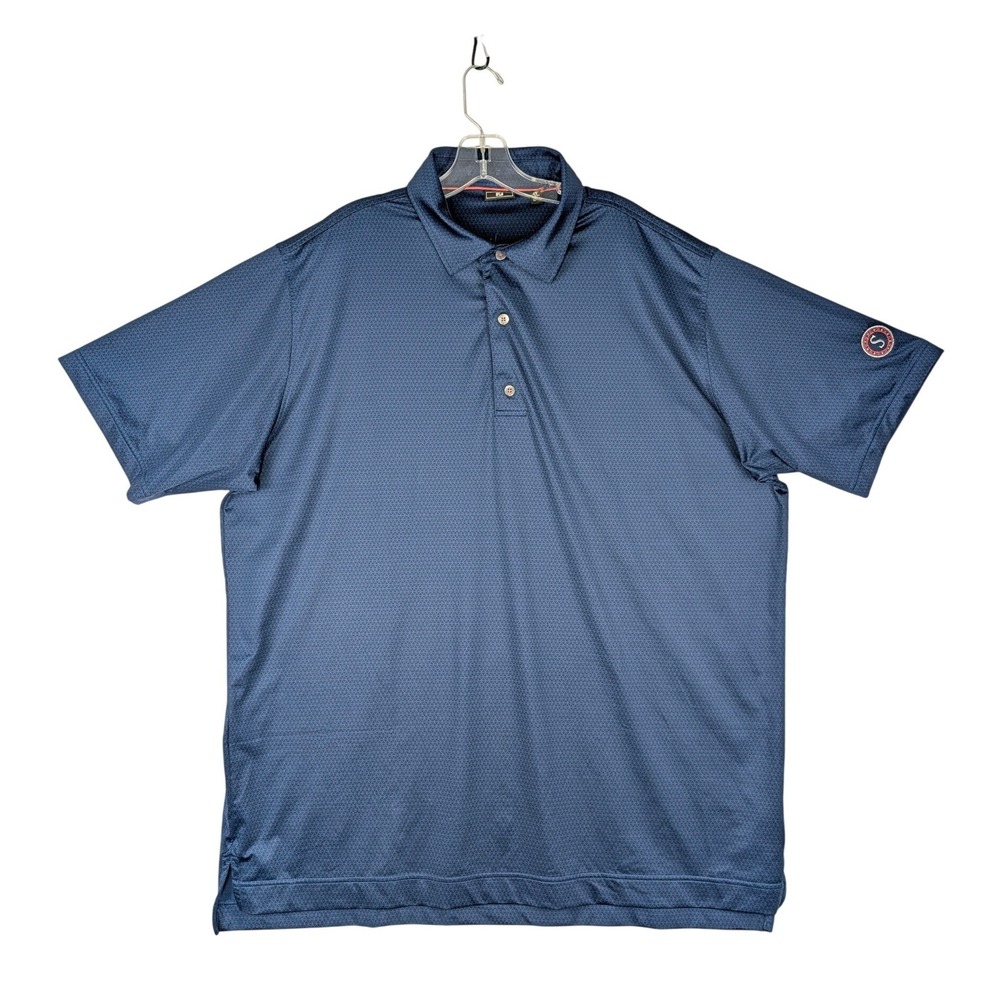FootJoy Golf Polo Shirt Mens 2XL Blue Geometric Print Short Sleeve